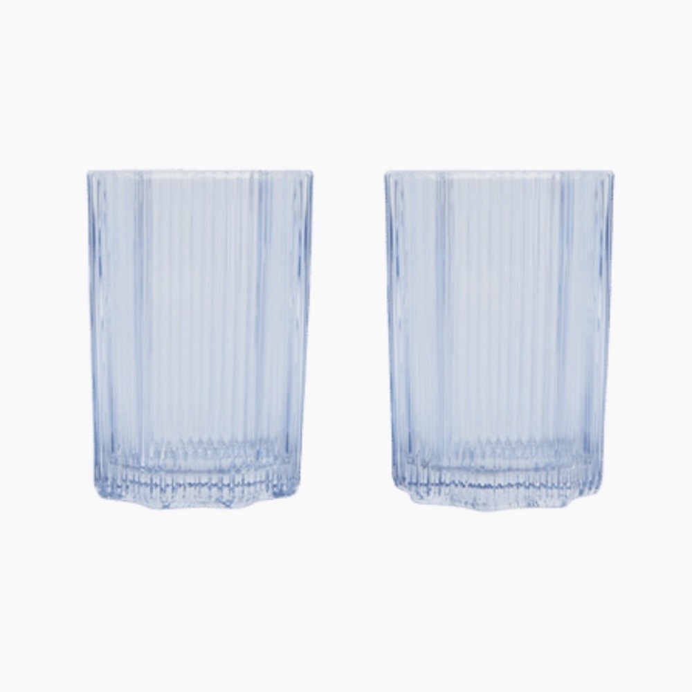 Elegant Blue Glass Tumbler 4 Piece Set